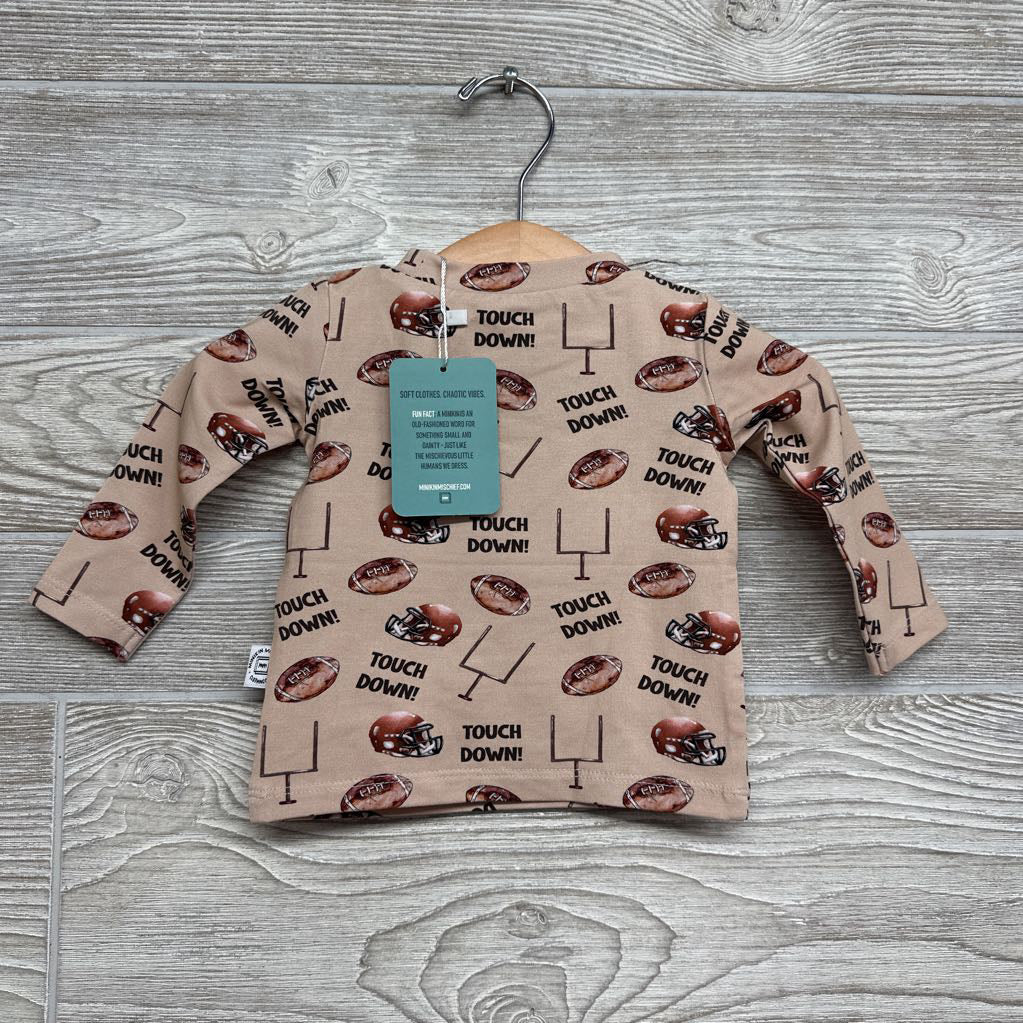 NEW Bamboo LS Shirt Touch Down Football 0-3m