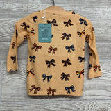 NEW Bamboo Ribbed LS Shirt Bows 9-12M