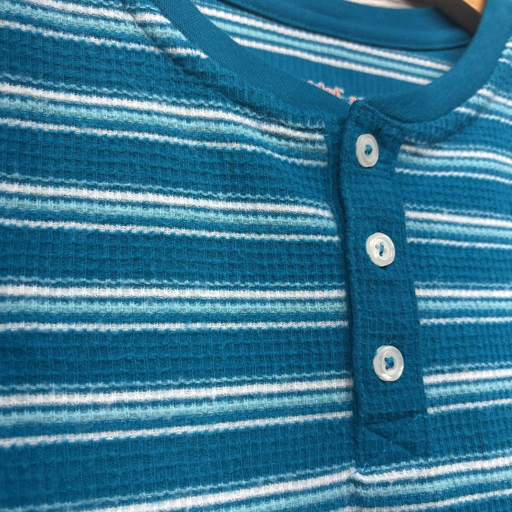 LS Waffle Knit Henley Shirt Stripes 8