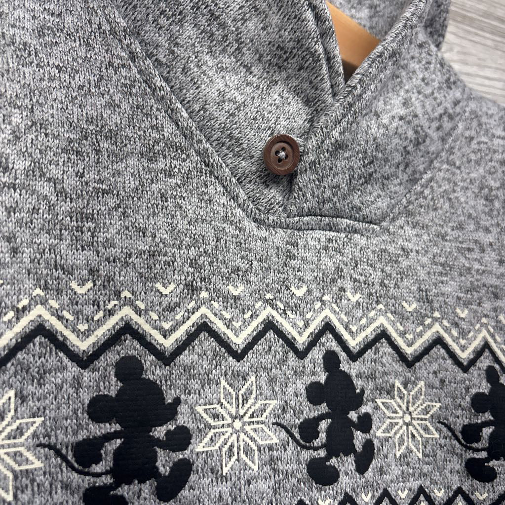 Shawl Collar Sweater Mickey Mouse Nordic 3T