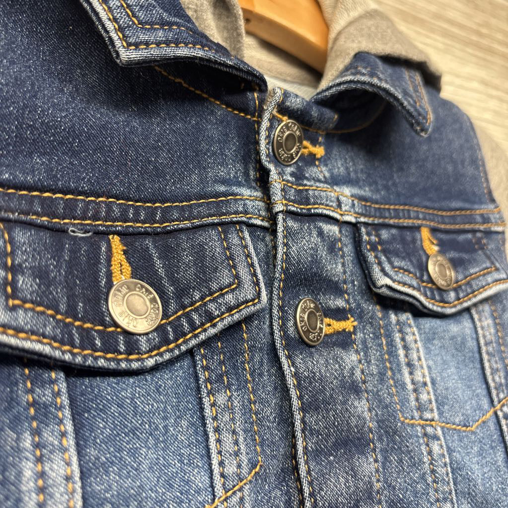 Knit Denim Jacket W/ Hood 24M