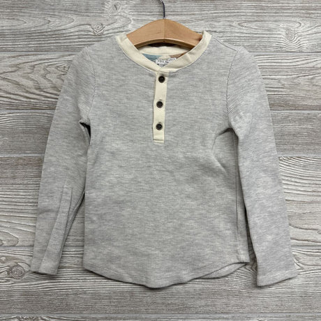 Plaid Shacket & LS Waffle Knit Henley Shirt 4T