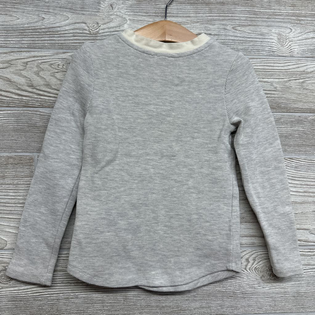 Plaid Shacket & LS Waffle Knit Henley Shirt 4T