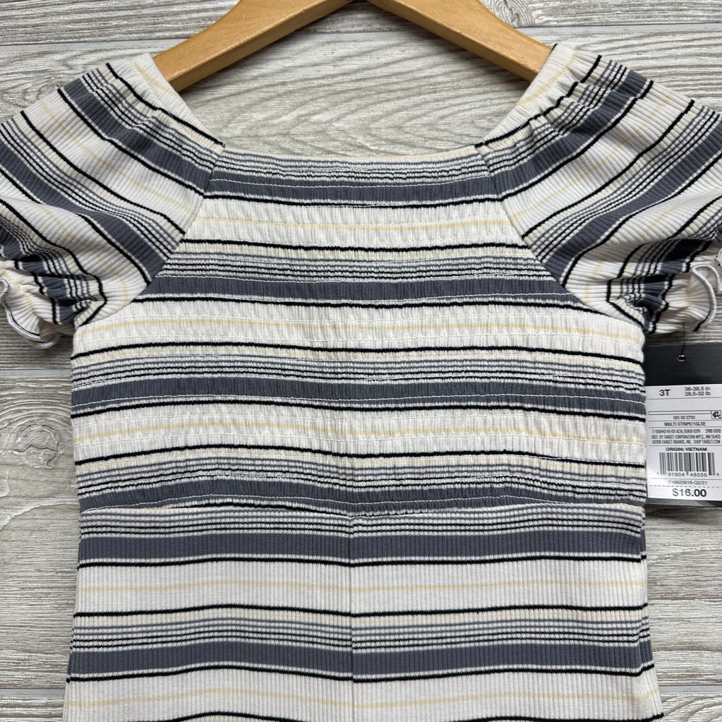 NEw Smocked Ribbed Outfit Stripes 3T