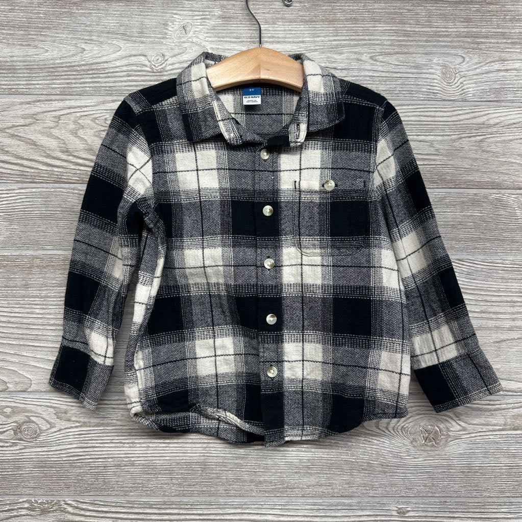 LS Plaid Button Up Flannel Shirt Chest Pocket 3T