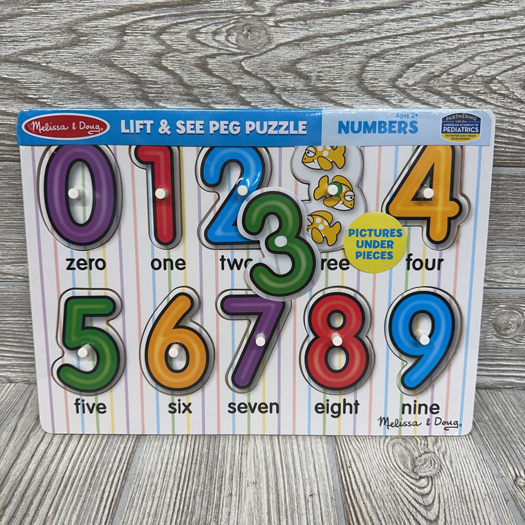NEW Lift & See Peg Puzzle Numbers