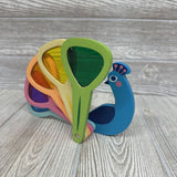 Wooden Peacock Colors