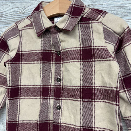 Button Up Plaid Flannel Shirt 18M