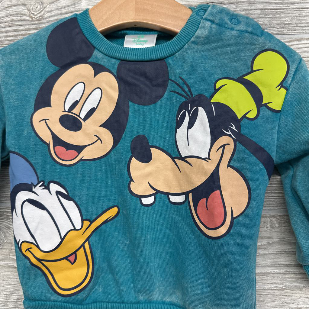 Weathered Crewneck Mickey, Goofy & Donald 12M
