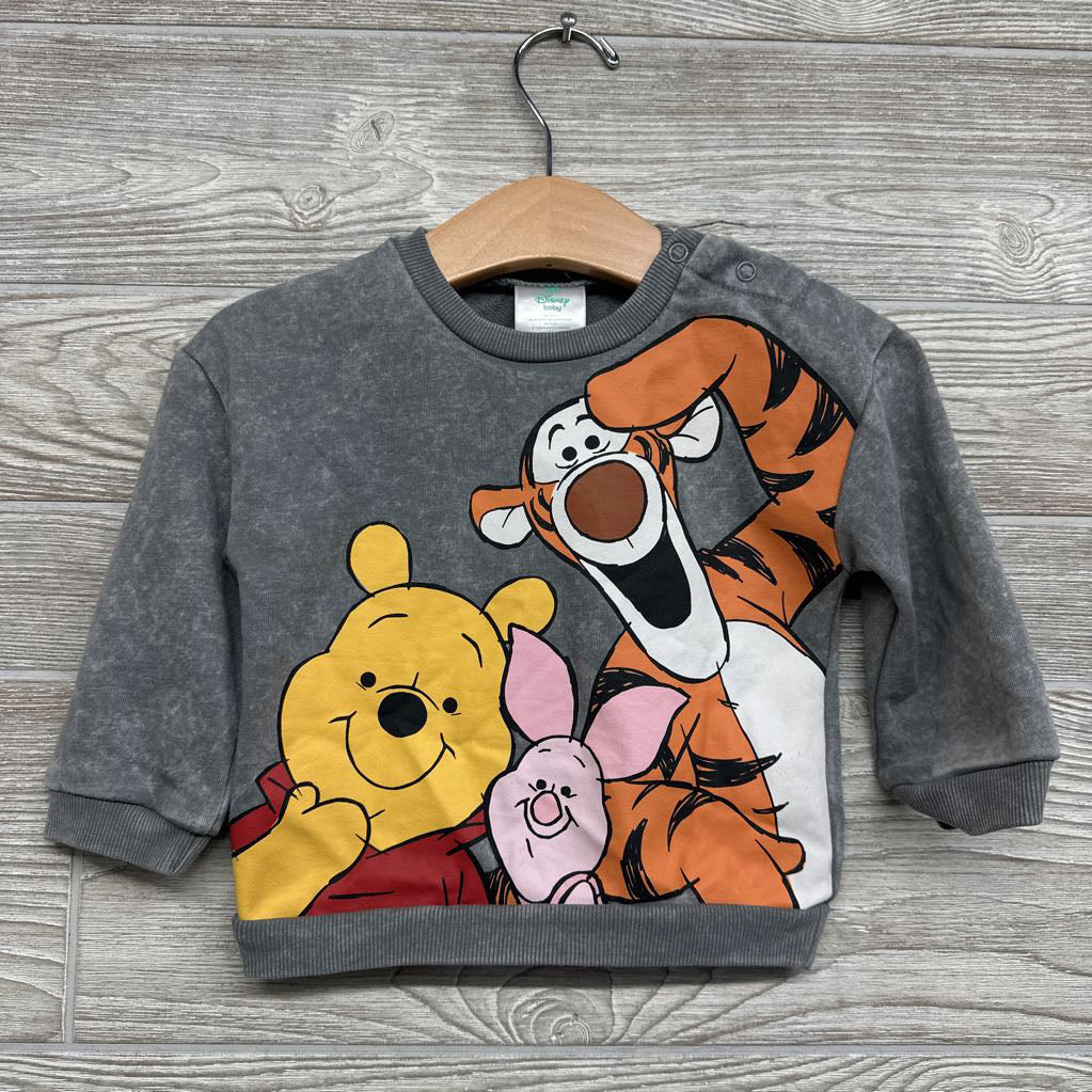 Weathered Crewneck Winnie The Pooh, Tiger, Piglet 12M