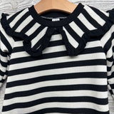 LS Dress Ruffle Collar Stripes 12-18M