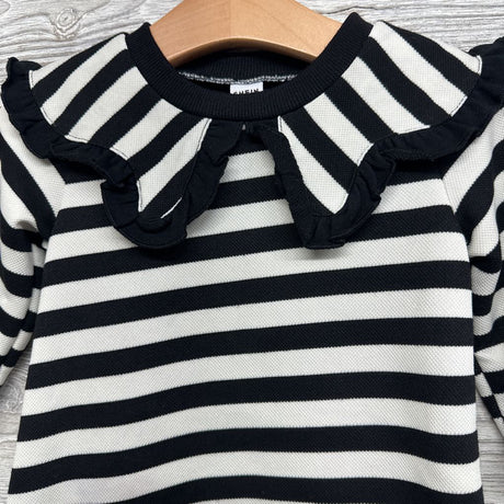 LS Dress Ruffle Collar Stripes 12-18M