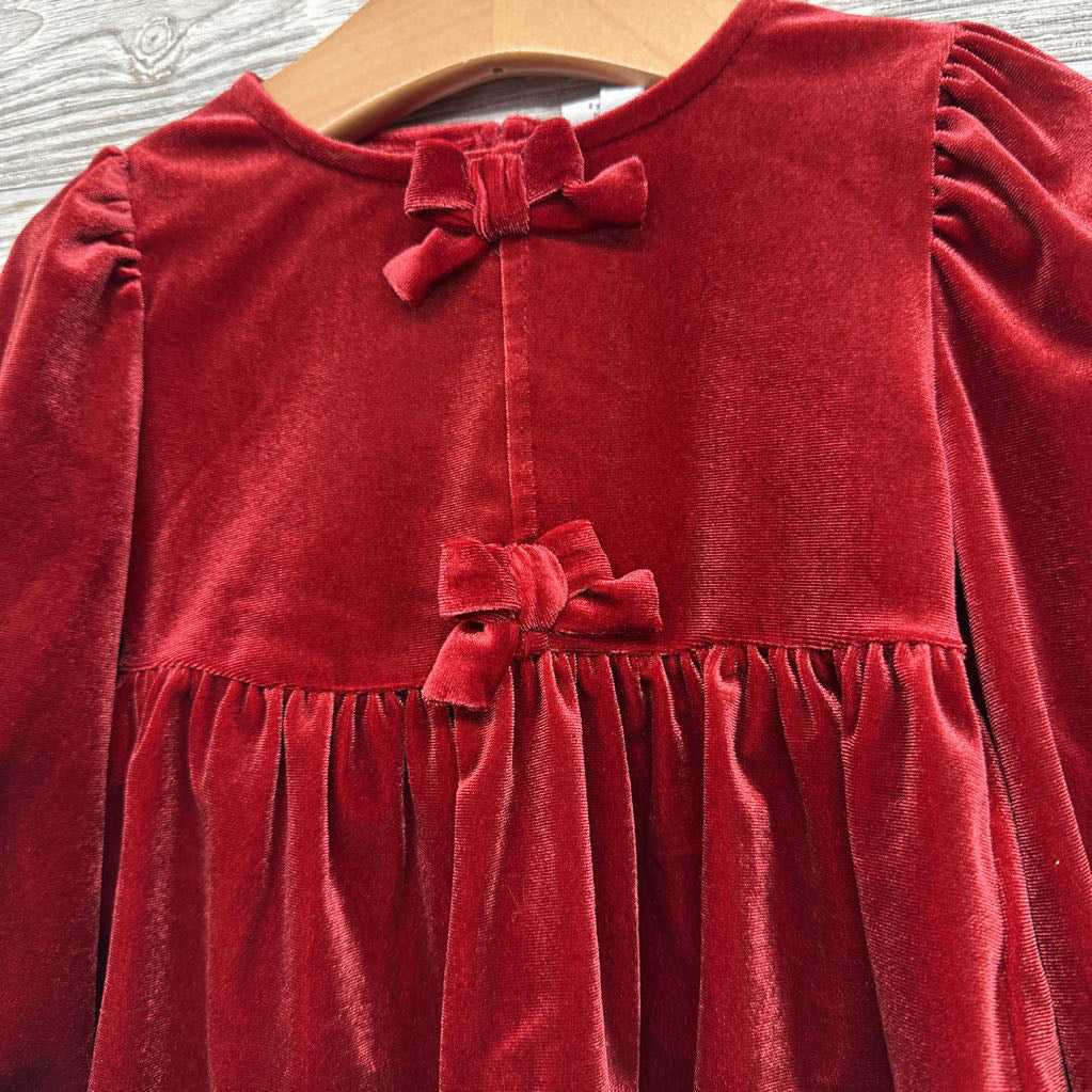 LS Velour Peplum Shirt 2t