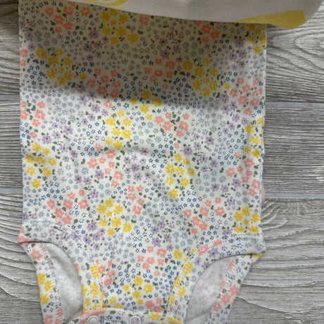 NEW 3 Pk Bodysuits Lemons, Flowers 3M