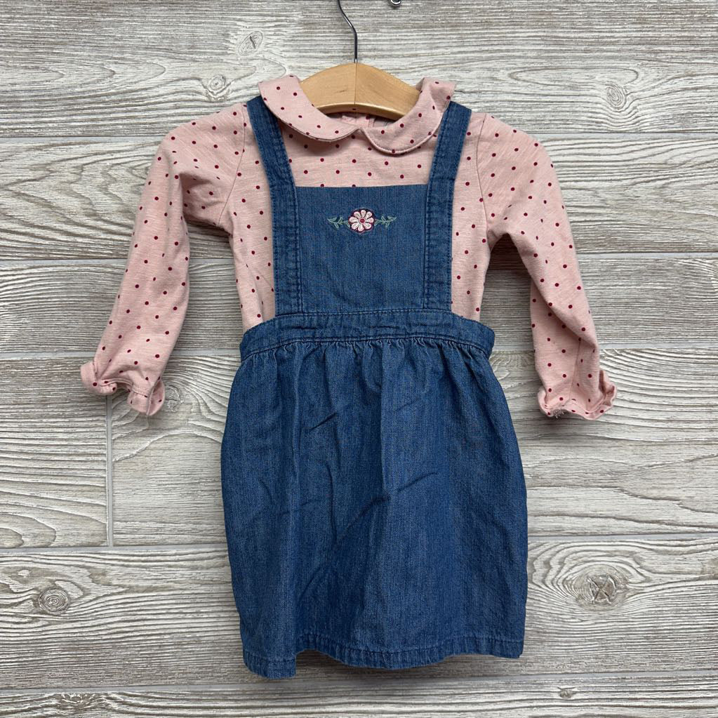 Denim Skirtall & Shirt Polka Dots 12M