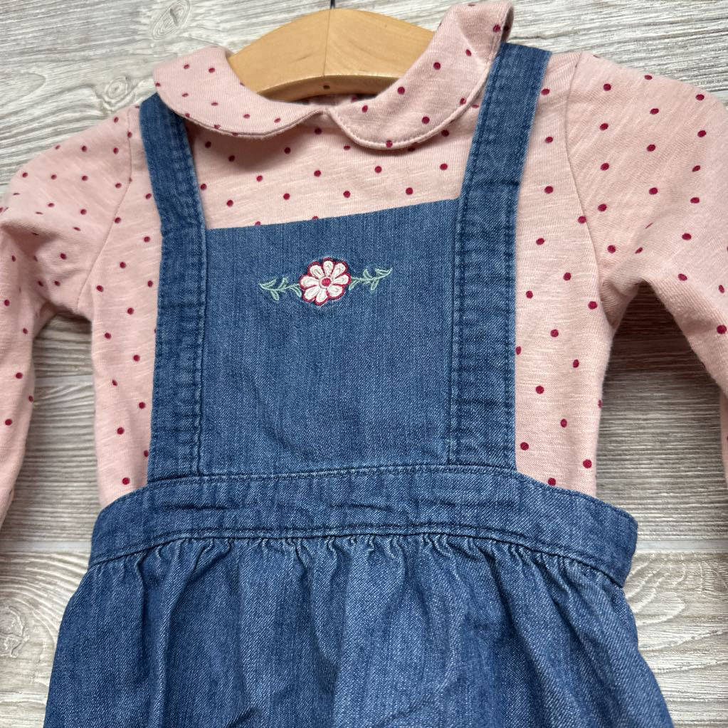 Denim Skirtall & Shirt Polka Dots 12M