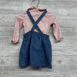Denim Skirtall & Shirt Polka Dots 12M