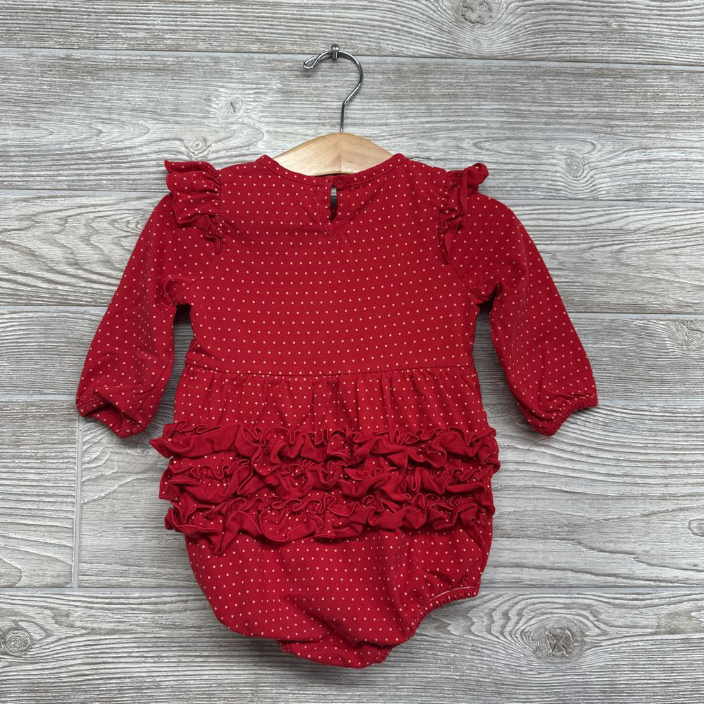 Flutter Sleeve Bubble Romper Polka Dots 12-18M*