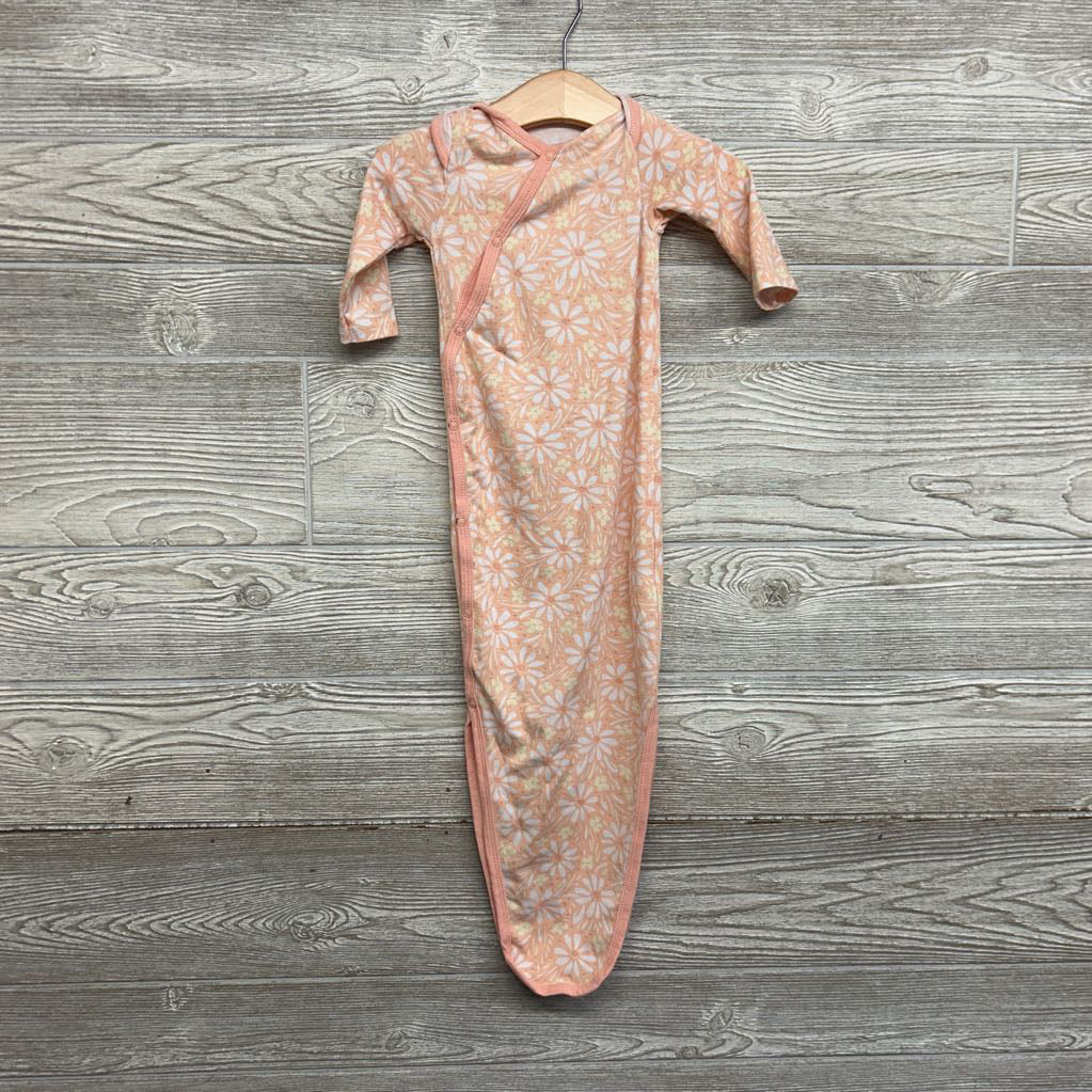 Side Snap Gown Flowers 0-3M