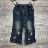 LS Shirt & Pull On Flare Jeans Butterflies 4-5