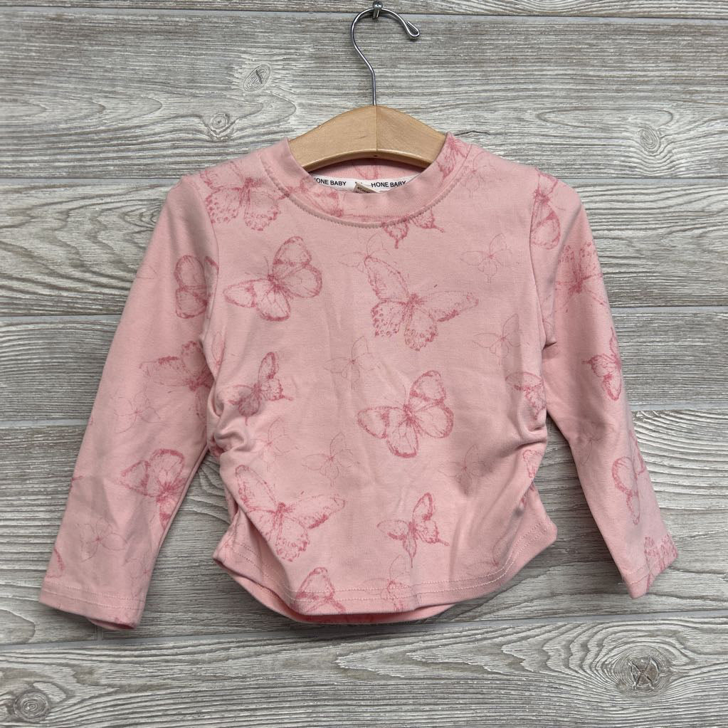 LS Shirt & Pull On Flare Jeans Butterflies 4-5