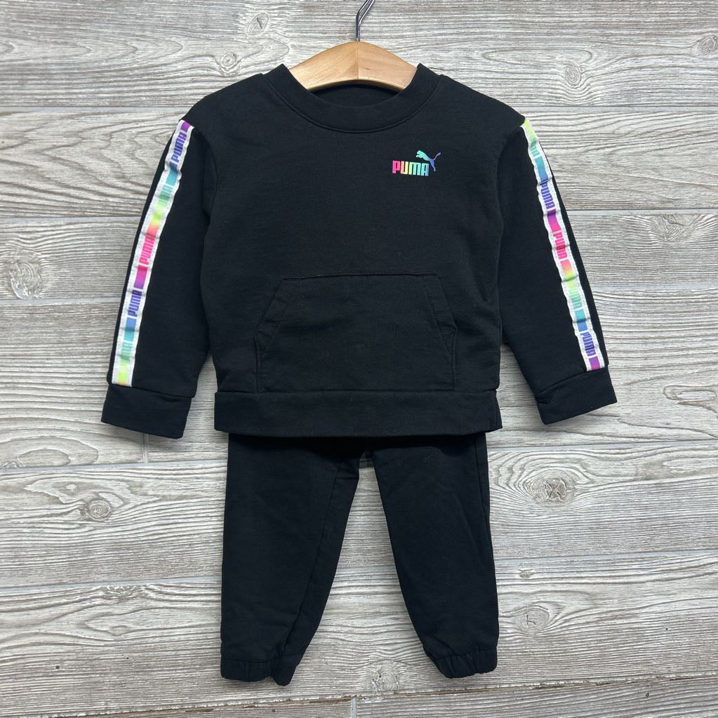 Crewneck Stripe Sleeve & Jogger Sweatpants 2T