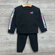 Crewneck Stripe Sleeve & Jogger Sweatpants 2T