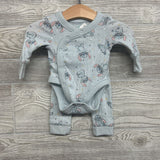 LS Ribbed Side Snap Bodysuit Stitch Stars NB