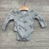 LS Ribbed Side Snap Bodysuit Stitch Stars NB