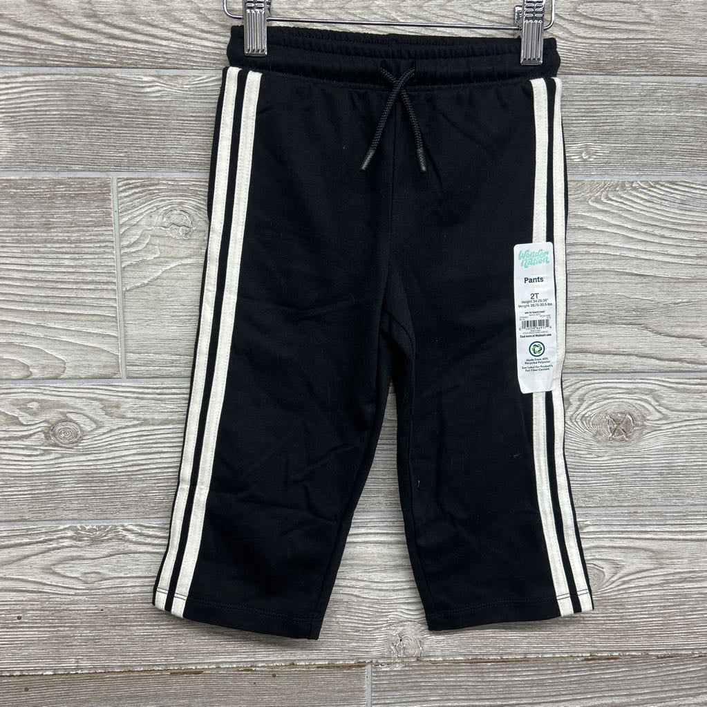 NEW French Terry Pants Side Stripes 2T