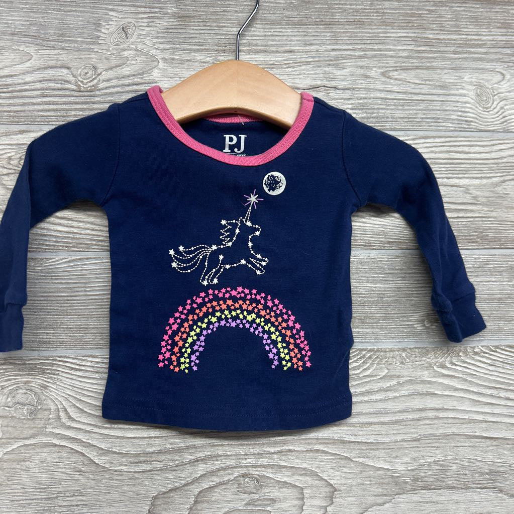 2 Pc LS PJs Rainbow Unicorn 3-6M