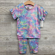 NEW Handmade Flutter Sleeve Shirt & Joggers Splatter 24M