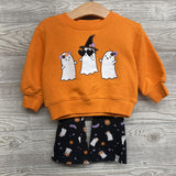 Crewneck & Flare Leggings Ghosts Bats 12M *