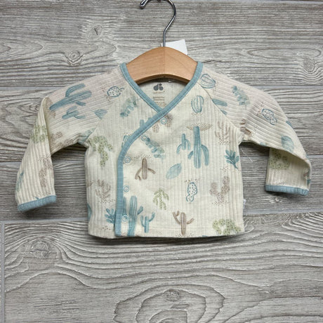 LS Ribbed Side Snap Shirt & Pants Cactus 0-3M