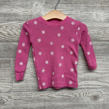 2 Pc LS Waffle Knit Pjs Snowflakes 18M