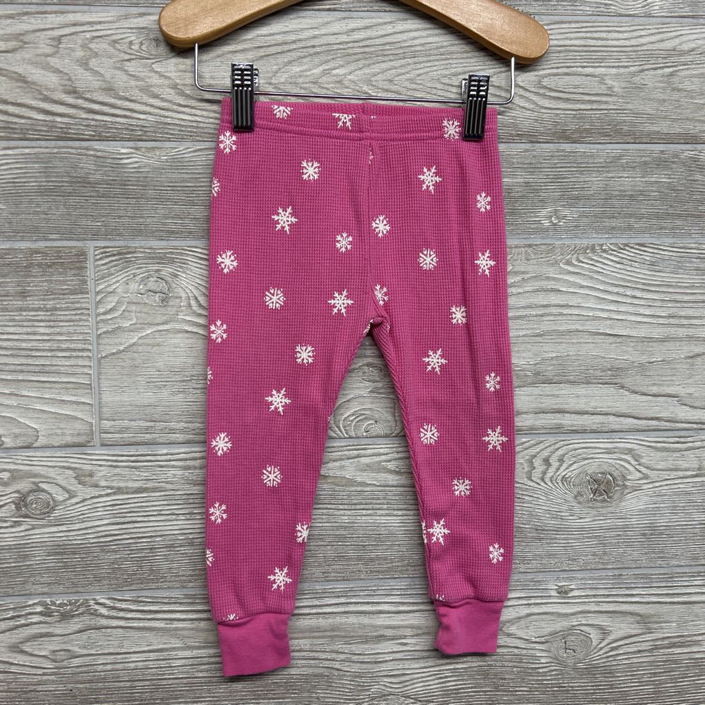 2 Pc LS Waffle Knit Pjs Snowflakes 18M