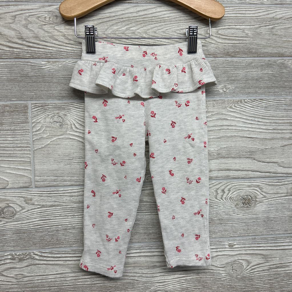 LS Waffle Knit Bodysuit & Leggings Hearts Flowers 18M