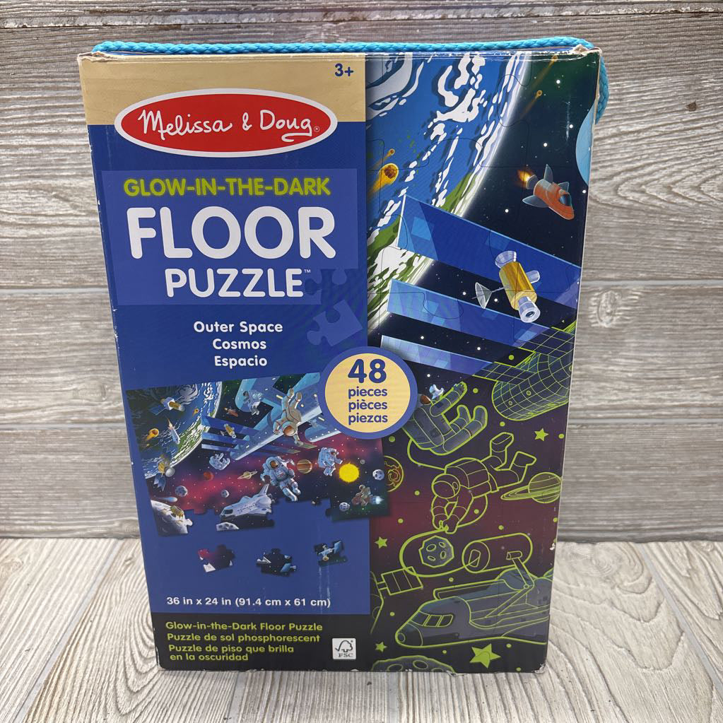 48 Pc Glow In The Dark Floor Puzzle Outer Space