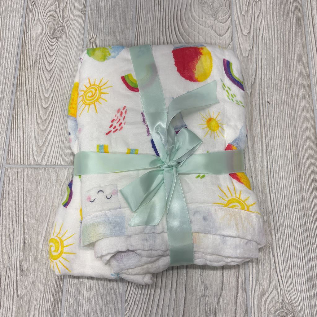 NEW Muslin Baby Blanket Snowcones Suns Rainbows *