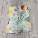 NEW Muslin Baby Blanket Snowcones Suns Rainbows *