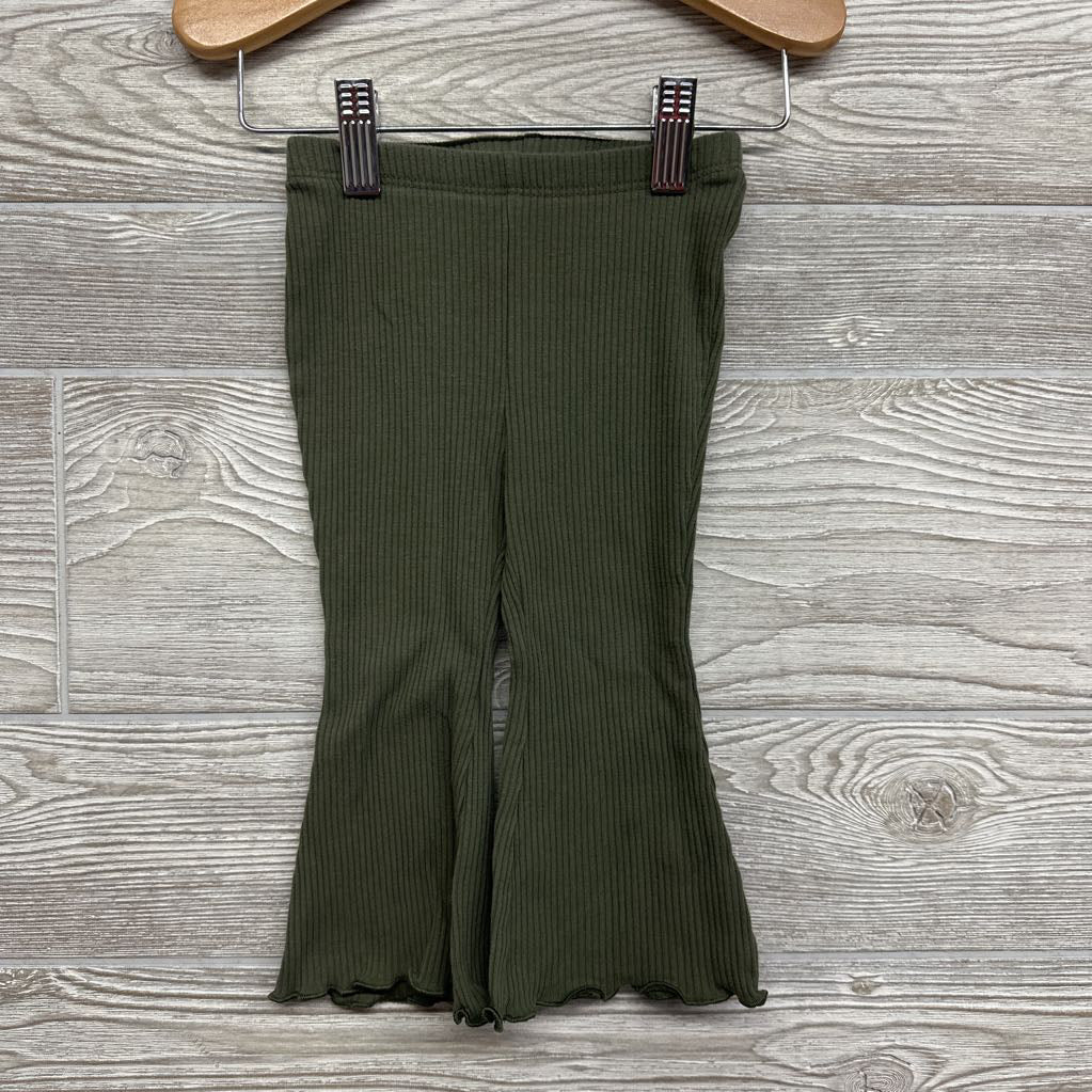 Ribbed Flare Pants Lettuce Trim 12-18M