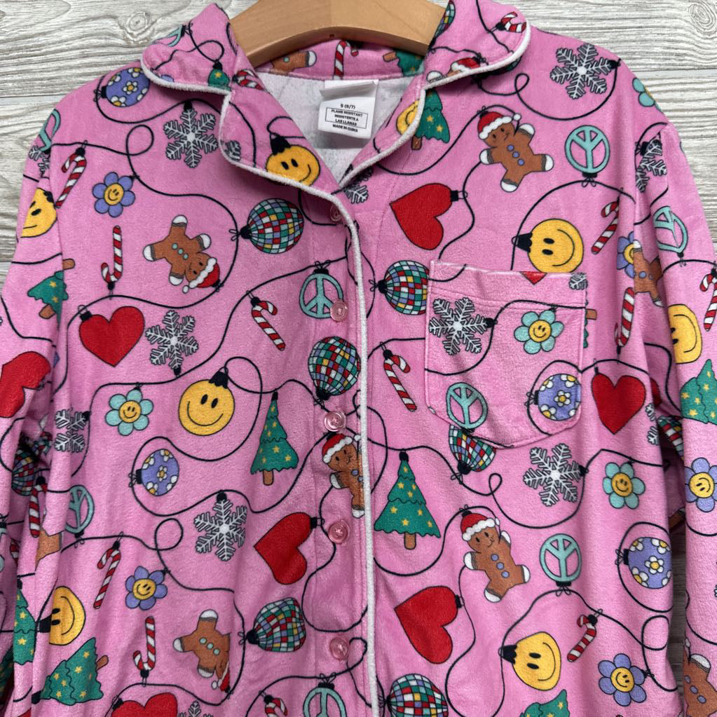 2 Pc LS Button Up PJs Trees Disco Balls 6-7