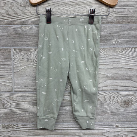 LS Ribbed Henley Shirt & Pants Moons Stars Clouds 12M