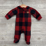 Blanket Sleeper Buffalo Plaid Bear NB