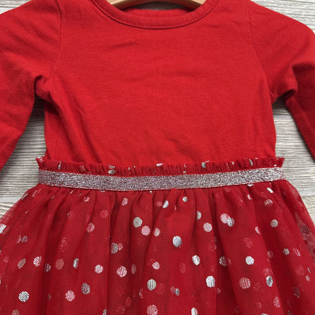 LS Tutu Dress Foil Dots 12M