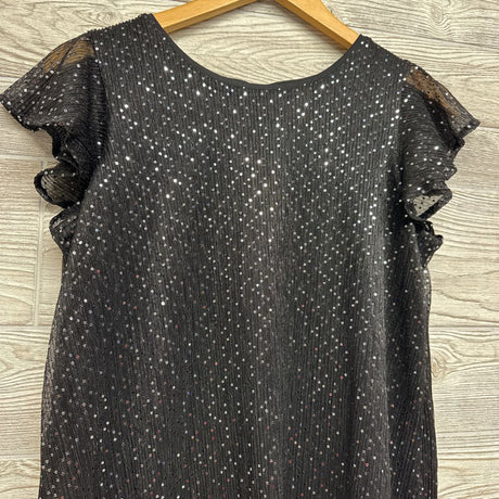 Flutter Sleeve Chiffon Dress Sequins 16