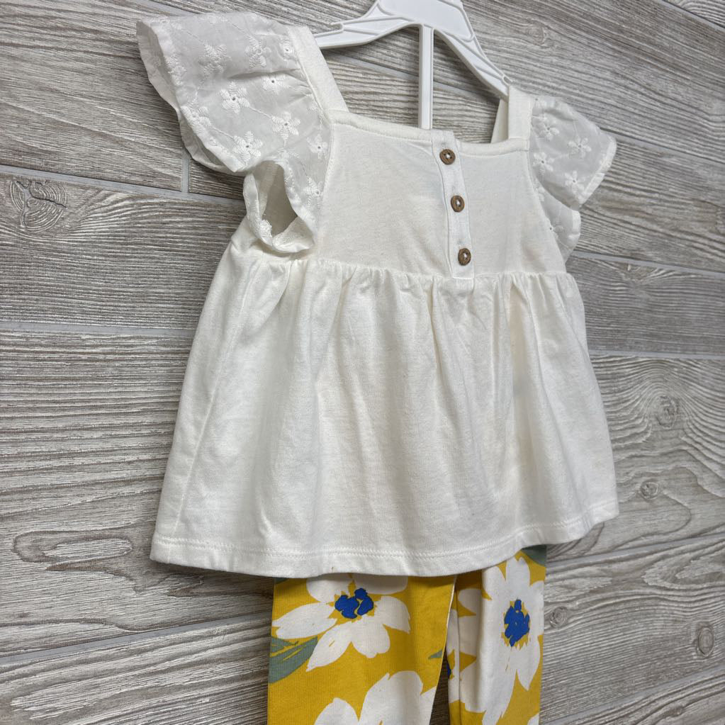NEW Flutter Sleeve Peplum Shirt & Leggings Flowers 24M