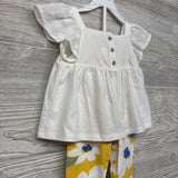 NEW Flutter Sleeve Peplum Shirt & Leggings Flowers 24M