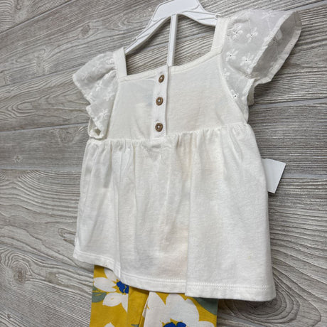NEW Flutter Sleeve Peplum Shirt & Leggings Flowers 24M