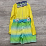 NEW LS Rash Guard & Swim Trunks Dinosaur Surfing Stripes 4T